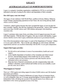 Document, Australia's Legacy is Worth Defending, 2006