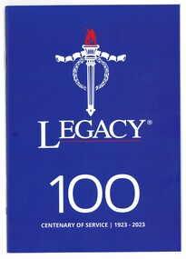 Booklet, Legacy 100. Centenary of Service 1923-2023