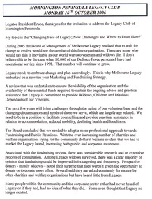 Document, Mornington Peninsula Legacy Club, 2006