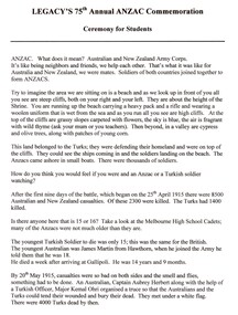 Document, Legacy's 75th Annual Anzac Commemoration, 2006
