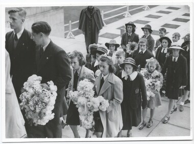 Photograph, Anzac commemoration for students 1945, 1945