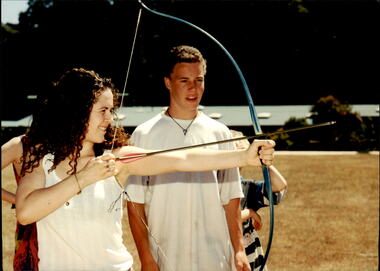 Photograph - Junior legatee outing, Archery at a camp, 1990s