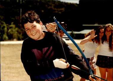 Photograph - Junior legatee outing, Archery at a camp, 1990s