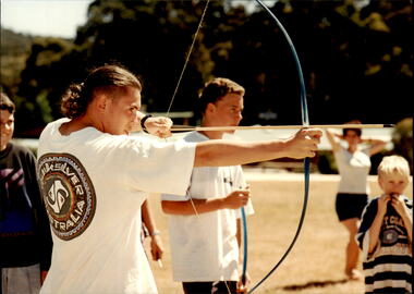 Photograph - Junior legatee outing, Archery at a camp, 1990s