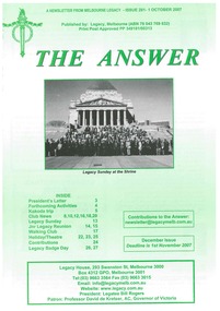 Newsletter, The Answer October 2007, 2007