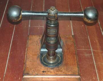Tool - Embossing Seal Press, S Mordan & Co, Shire of Maldon seal