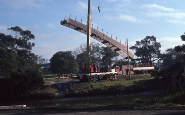 Photograph, 1981 Construction of footbridge over Mordialloc Creek