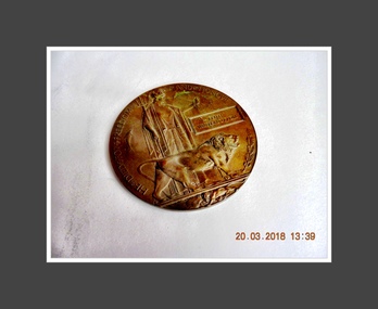 Bronze Plaque  [Dead man Penny]  318573, Keith Winterbottom  Plaque number 318573
