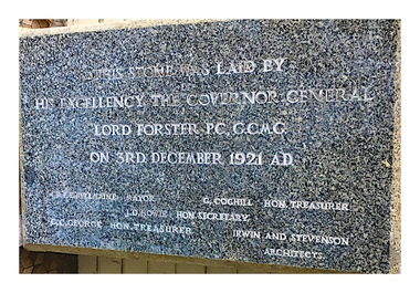 Foundation stone, Foundation stone of the Camberwell RSL laid by the GG Lord Forster on the 3 December 1921, 1921