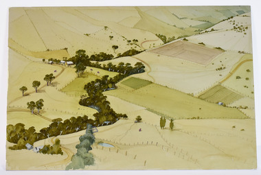 Painting - Watercolour, Joseph  B Zbukvic, Over the Hill