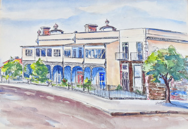 Watercolour, Pen & Wash, H Lang, Bells Terrace 9-15 Pevensey Crescent