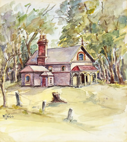 Watercolour, Win Trigg, Courthouse at Steiglitz