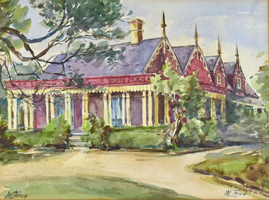 Watercolour, Win Trigg, Barwon Grange - Fernleigh Street, Newtown
