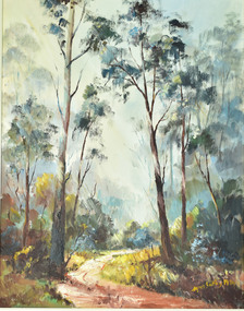 Painting - Oil on Hardboard, Agnes Szetay, Unnamed - Bush Track, Olinda
