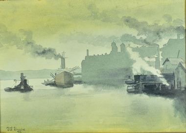Watercolour, Gil Brooks, Morning Fog