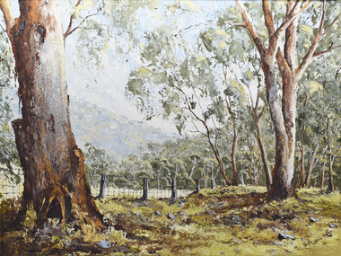 Painting - Oil on Hardboard, Hugh Guthrie, Anakie Gorge, 1976