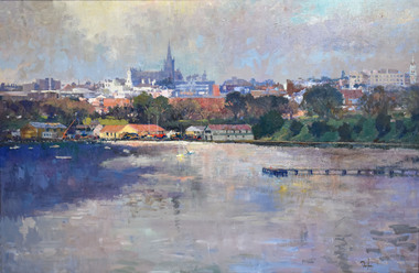 Acrylic/Oil on Board, Kevin Taylor, Corio Bay, c.1996