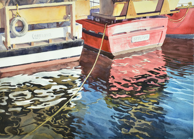 Watercolour, Russell Fletcher, Maritime Reflections