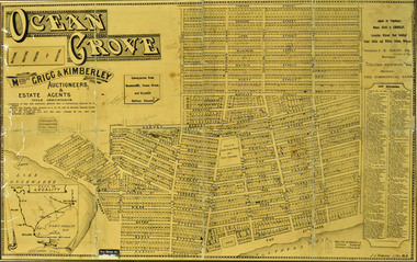 Paper on Board, Framed Sale Plan, Ocean Grove