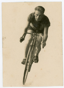 Postcard - Black and White Postcard, Cyclist