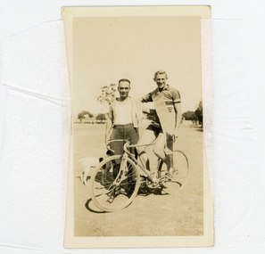 Photograph - Black and White Photograph, Cyclist with sash