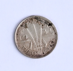 Coin - Three Pence, Melbourne Mint, 1941
