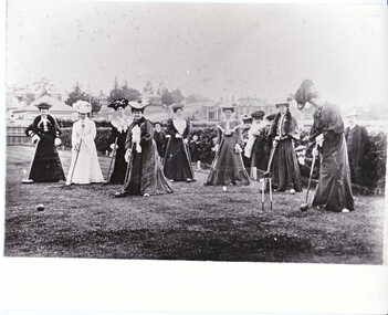 Photograph - Ladies playing croquet, c1890s