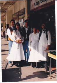 Photograph - Tony Petroro and his family dressed in Victorian costumes outside their fruit shop at No. 108 Maling Road, Jan Pigot, 27/03/1993 12:00:00 AM
