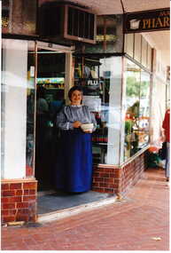 Photograph - Pharmacist Grace D'Annibale standing at the front door of No.94 Maling Road, Jan Pigot, 27/03/1993 12:00:00 AM