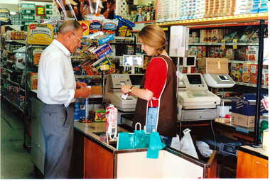 Photograph - Client being served by female assistant in No. 92 Maling Road, Jan Pigot, 27/03/1993