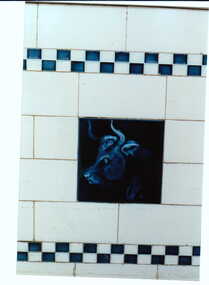 Photograph - Close up of decorative wall tiles outside No. 82 Maling Road, Jan Pigot, 27/03/1993 12:00:00 AM