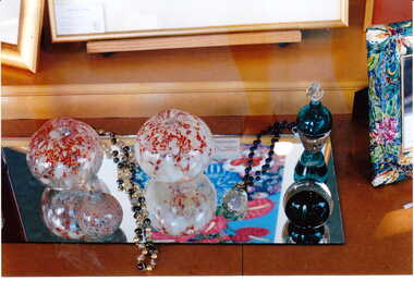 Photograph - Close up of glass merchandise from No. 125 Maling Road, Jan Pigot, 27/03/1993 12:00:00 AM