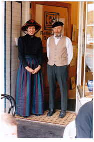 Photograph - Two shop assistants at door of No. 125 Maling Road, Jan Pigot, 27/03/1993 12:00:00 AM