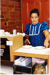 Photograph - Close up of shop assistant working in shop No. 123 Maling Road, Jan Pigot, 27/03/1993 12:00:00 AM