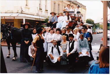 Photograph - Group of Maling Road traders in period costume posing for a photograph in Maling Road, Jan Pigot, 27/03/1993 12:00:00 AM