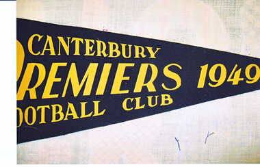 Photograph - Canterbury Football Club Premiership pennant 1949, Jan Pigot, 1/06/2012 12:00:00 AM