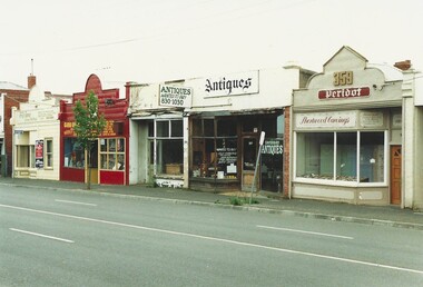 Photograph - Canterbury Road shops at Highfield Road intersection looking east along Canterbury Road - North Side, Jan Pigot, 11/03/1990