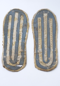 Cartonnage sandal soles, Roman Period, 30 BCE - 395 CE