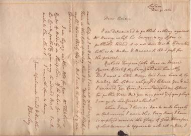 Letter, December 9 1760