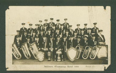 Postcard, Malvern Tramway Band 1924, ca. 1924
