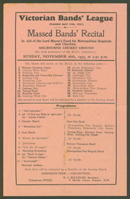 Flyer /Pamphlet / Programme, 1933