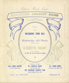 Programme, Victorian Bands' League: Champion Concert Band, 1957