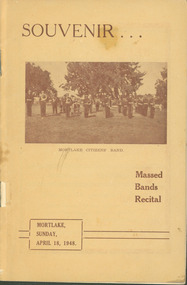 Programme, Souvenir...Mortlake Citizens' Band : Massed Bands Recital. Mortlake, April 18, 1948, 1948