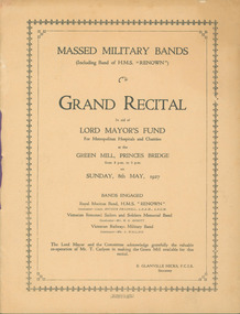 Programme, Massed Military Band : Grand Recital, 08/05/1927