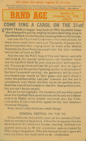 Newsletter, Caulfield Citizens' Band - Band Age (No. 34, December 1952), December 1952