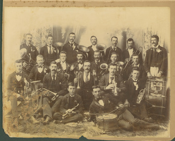 Photograph, McMahon's Band (Hillgrove). Winners of the Recent Competition at Tamworth. (Photo by Mr. Angus McNeil), 1897