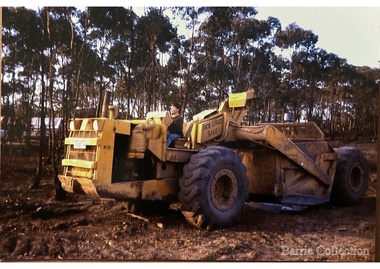 Photograph, Robert Barrie on earth moving equipment, 1960s