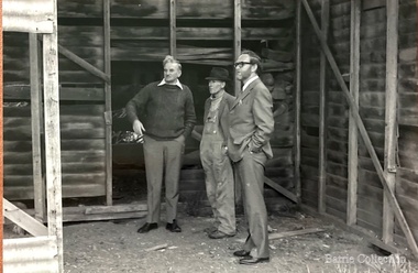 Photograph, Interior of the barn of the Willows property, 1973