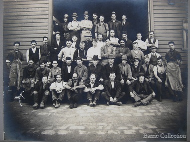 Photograph, 'Schutt and Barrie Flour Mill employees, Geelong Road West Footscray, Unknown