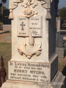 Photograph, Henry Myers headstone, 1992